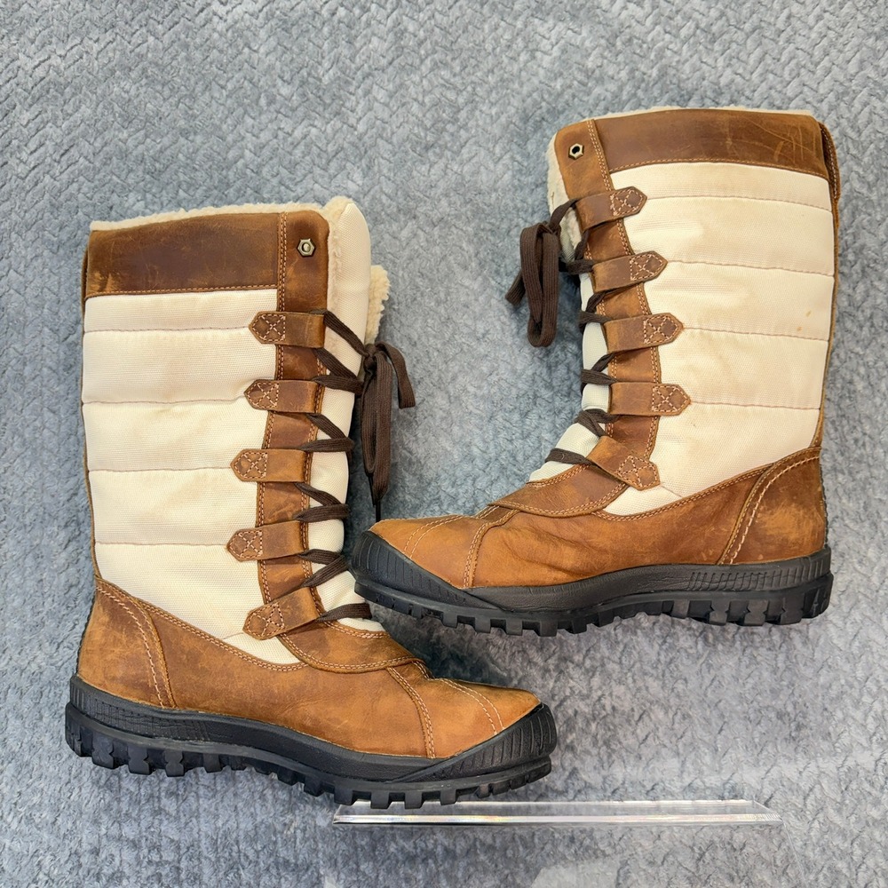 Timberland Mount Hope Waterproof Winter Boots Brown Leather Tan 6910B Womens 10 - Picture 3 of 15